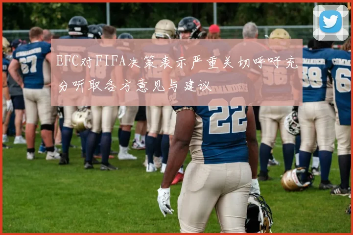 EFC对FIFA决策表示严重关切呼吁充分听取各方意见与建议